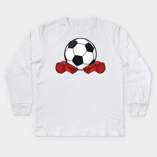 Referee whistle & Soccer ball Kids Long Sleeve T-Shirt